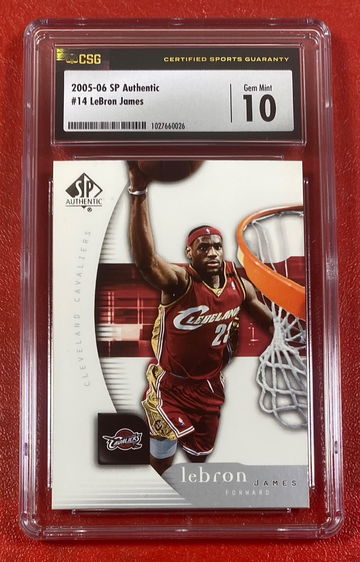 2005 SP Authentic LeBron James #14 CSG 10 Cleveland Cavaliers