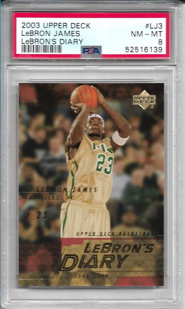 2003 Upper Deck #LJ3 Lebron James Lebron's Diary PSA 8
