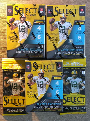 2020 Panini NFL Select (3) Blaster Boxes & (2) Value Packs