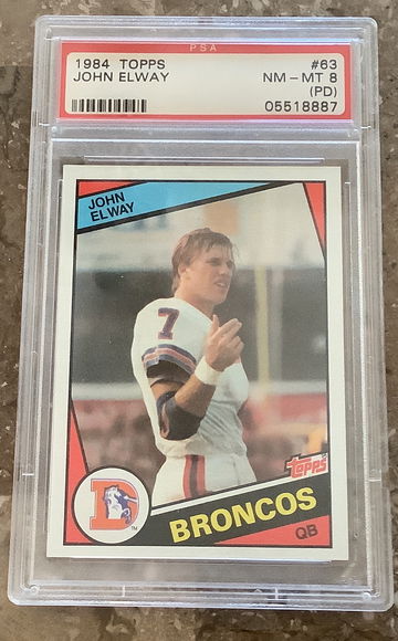 1984 John Elway Topps rookie psa 8 Broncos