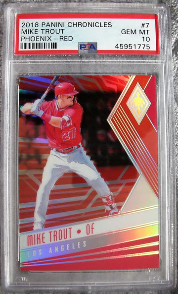 Mike Trout 2018 Panini Chronicles #7 Phoenix Red /99 PSA 10