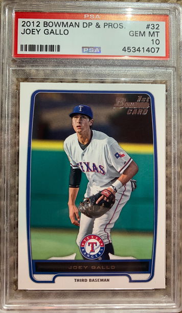 2012 Bowman DP & Pros. Joey Gallo PSA 10 GEM MINT #32