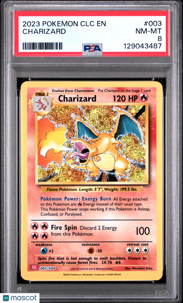 2023 Pokemon CLC-Trading Card Game Classic Charizard & Ho-Oh EX Deck Charizard PSA 8 #003