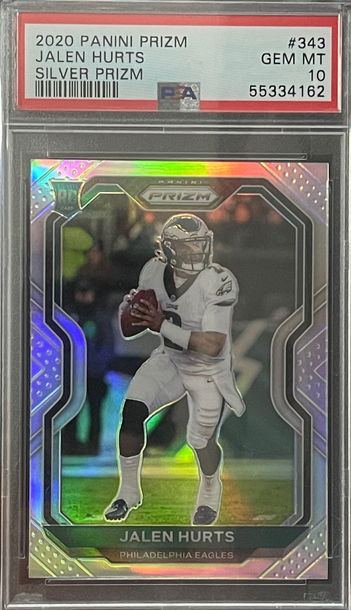 2020 Panini Prizm Silver Rookie Jalen Hurts PSA 10 MINT #343