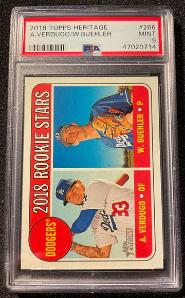 2018 Topps Heritage Alex Verdugo Walker Buehler ROOKIE #266 PSA 9 MINT