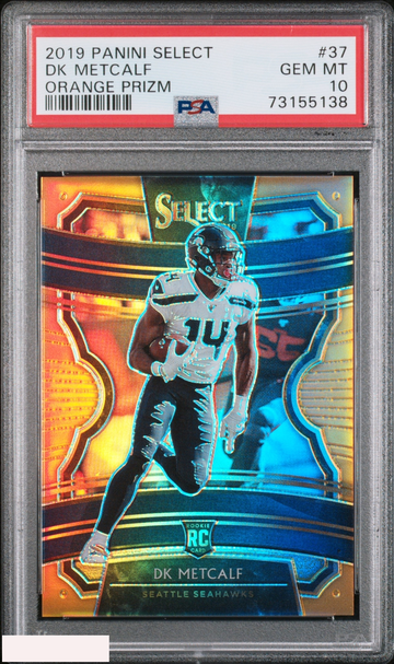 2019 PANINI SELECT DK METCALF #37 ORANGE PRIZM 3 OF 49 ROOKIE RC PSA 10 GEM MT
