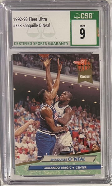 1992-93 Fleer Ultra Shaquille O’Neal Rookie CSG 9 Magic 