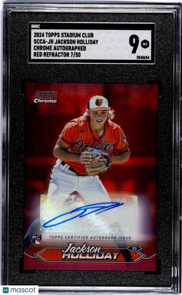 2024 Topps Stadium Club Jackson Holliday #SCCA-JH Chrome Autograph Red Refractor SGC 9