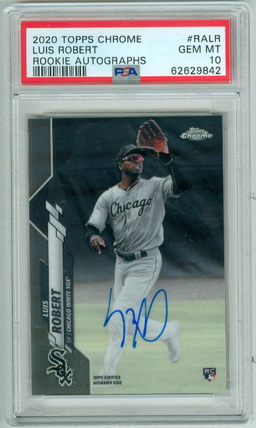 Luis Robert 2020 Topps Chrome Rookie Autographs #RALR PSA 10 Rookie RC
