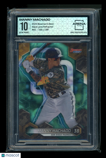 2023 Bowman's Best Aqua Lava Refractor Manny Machado #61 /199 Arena Club 10