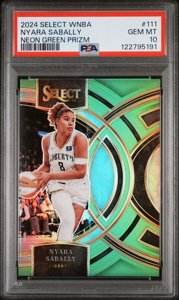 2024 Panini Select WNBA Neon Green Prizm Nyara Sabally #111 /75 PSA 10