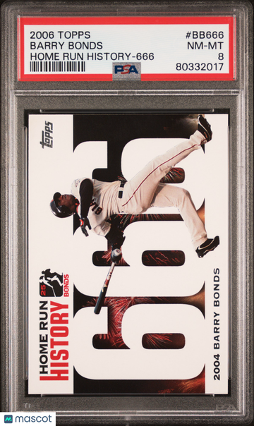 2006 Topps Barry Bonds Home Run History Barry Bonds #BB666 666 PSA 8