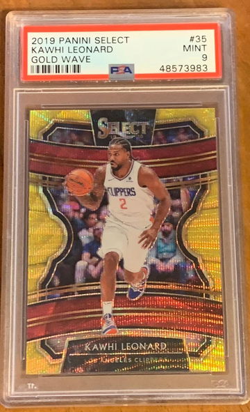 2019 Select Kawhi Leonard Gold Wave PSA 9