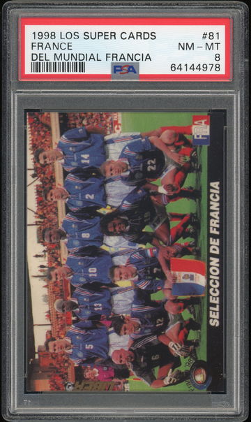 1998 Los Super Cards Del Mundial Francia World Cup France PSA 8 Zidane Deschamps Djorkaeff POP 1