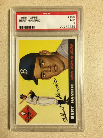1955 Topps #199 Bert Hamric PSA 7 NM DODGERS