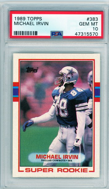 Michael Irvin 1989 Topps #383 RC PSA 10 Gem Mint Rookie Cert #47315570