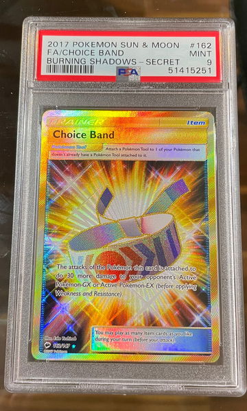 2017 Pokémon Burning Shadows Choice Band psa 9