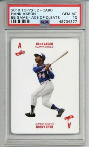 2019 TOPPS 52 CARD BASEBALL GAME HANK AARON CARD BRAVES PSA 10 LOW POP