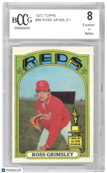 1972 Topps Ross Grimsley #99 Topps 1971 All-Star Rookie BCCG 8