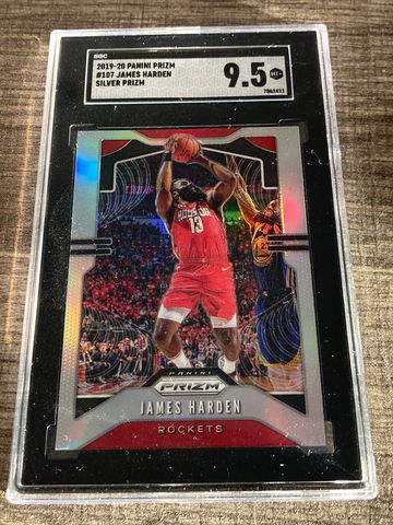 2019-20 panini prizm JAMES HARDEN SILVER SGC 9.5