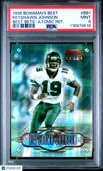 1996 Bowman's Best Best Bets Keyshawn Johnson #BB1 Atomic Refractor PSA 9