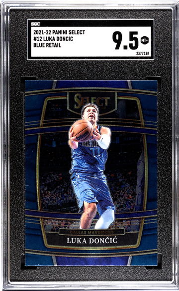 2021-22 Panini Select #12 Luka Doncic Blue Retail SGC 9.5