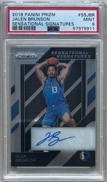 2018 Panini Prizm Jalen Brunson Sensational Signatures #SSJBR PSA 9 RC auto