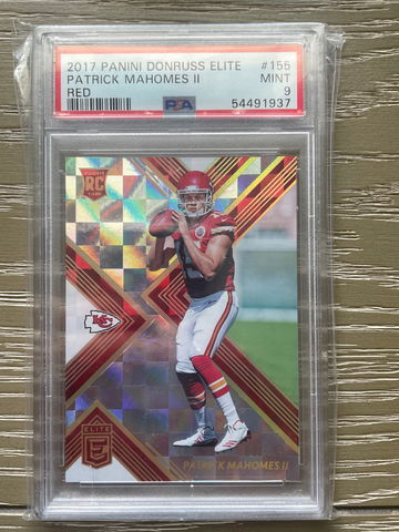 2017 Panini Donruss Elite Patrick Mahomes Red /149 PSA 9 Rookie