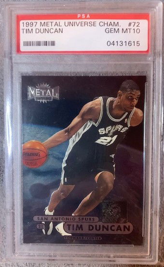 Tim Duncan 1997 Metal Universe Championship POP 53