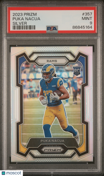 PSA 9 2023 Panini Prizm Puka Nacua Silver Rookie #357