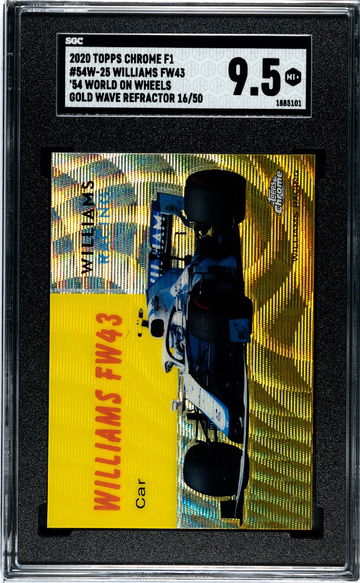 2020 Topps Chrome Williams World on Wheels Gold Wave Refractor /50 Formula 1 F1 54W-25 SGC 9.5