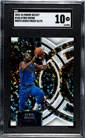 2023-24 Panini Select White Disco Prizm Kyrie Irving #180 /75 SGC 10