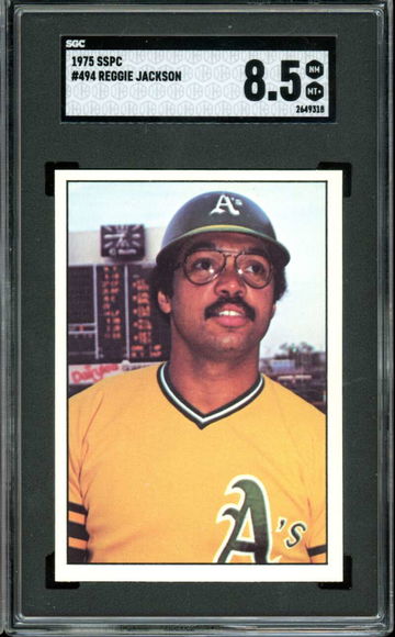 1975 SSPC 1976 #494 Reggie Jackson Athletics A's HOF SGC 8.5 NM-MT+