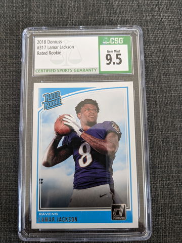 2018 Donruss #317 Lamar Jackson Rookie Card CSG 9.5