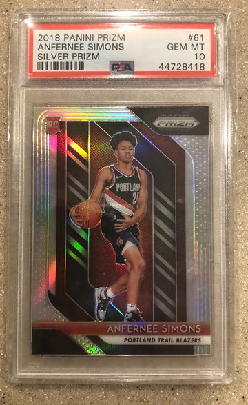 Anfernee simons silver Prizm Psa 10