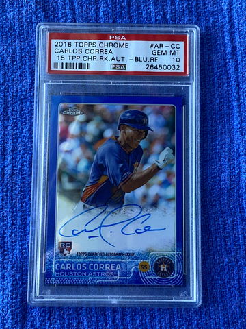 2015 Topps Chrome Blue /150 Auto Carlos Correa #ARCC PSA 10