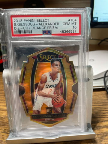 2018 Shai Gilgeous Alexander Panini Select Premier Orange Die-Cut / 65 PSA 10