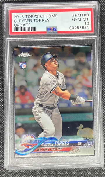 2018 Topps Chrome Update GLEYBER TORRES PSA 10 GEM MINT Rookie Card RC #HMT80