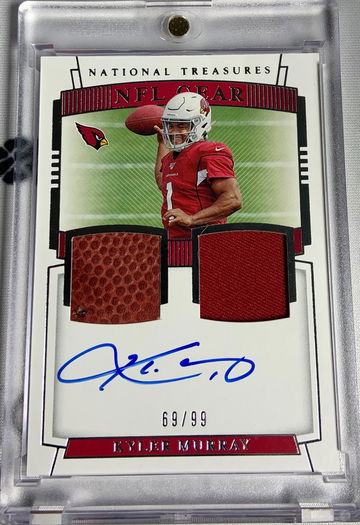 2019 National Treasures NFL Gear Kyler Murray RPA Rookie Patch Auto 69/99