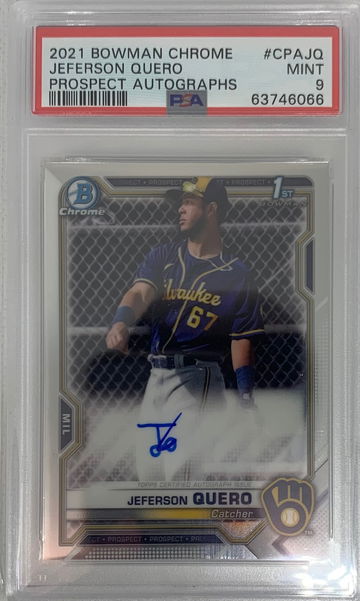 2021 Bowman Chrome Jeferson Quero Autographa PSA9