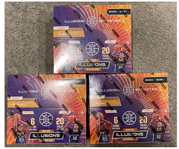 3 Retail Boxes 2020-21 Panini ILLUSIONS Basketball 3 Retail Box Lot Factory Sealed In Hand