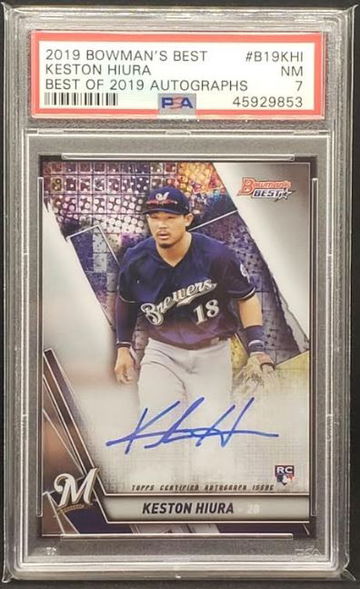2019 Bowman's Best Keston Hiura PSA 7 Best of 2019 Autographs