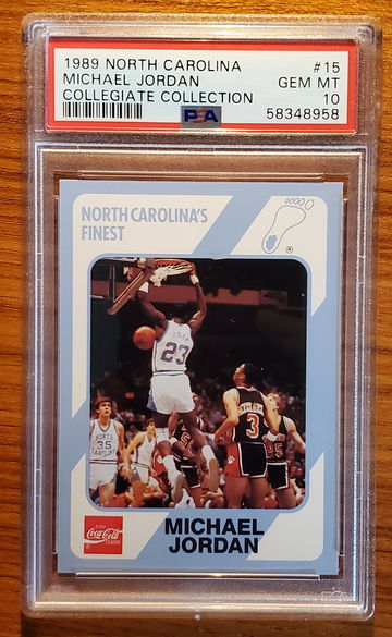 1989 north carolina Michael Jordan #15  psa 10 collegiate collection coca cola bulls 