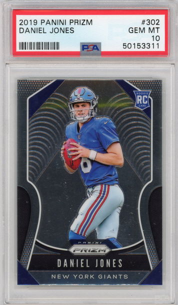 Daniel Jones RC 2019 Panini Prizm PSA 10 #302 Rookie Giants 