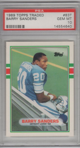 1989 Topps Traded Barry Sanders PSA 10
