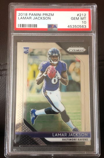 Lamar Jackson 2018 Prizm Panini PSA 10