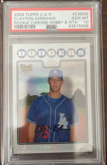 CLAYTON KERSHAW PSA 10 2008  TOPPS CHROME UPDATE #CHR30 ROOKIE REFRACTOR RC Gem Mint 10