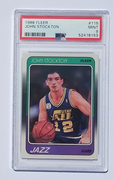 1988-89 Fleer basketball John Stockton RC #115 PSA 9 MINT