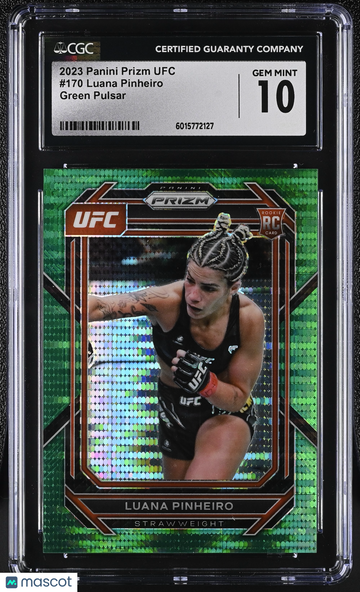 2023 Panini Prizm UFC Luana Pinheiro #170 Green Pulsar /25 CGC 10