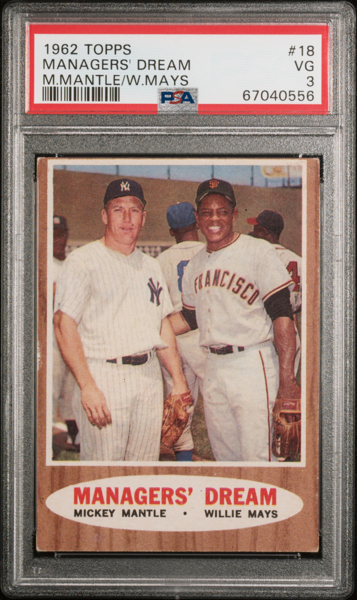 1962 Topps Baseball #18 Managers' Dream PSA 3 M.Mantle/W.Mays